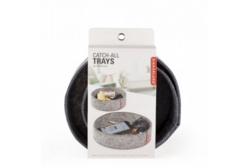 Svuotatasche in feltro, set di 2, colore grigio